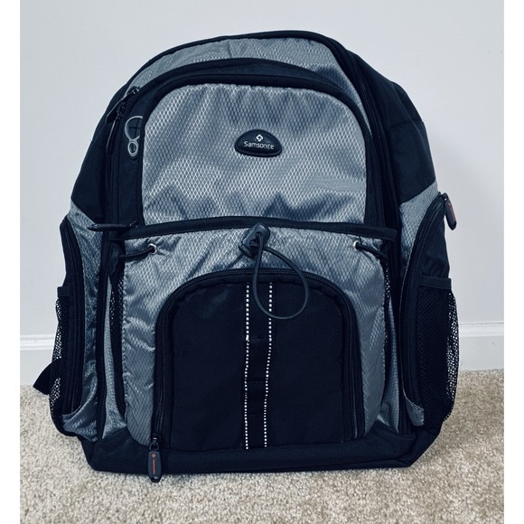Samsonite Other - Samsonite Black Gray 17" Sport Backpack 2 Strap Men's Nylon Bag